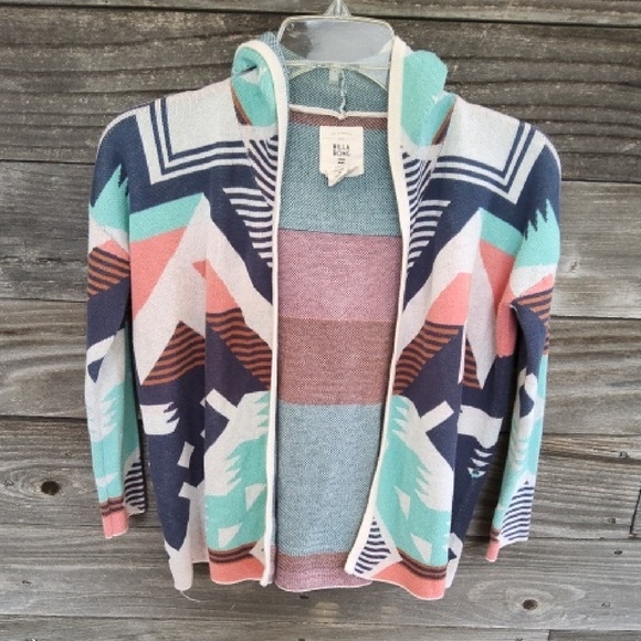 Billabong Multicolor Geometric Cardigan Size Small - Picture 1 of 6